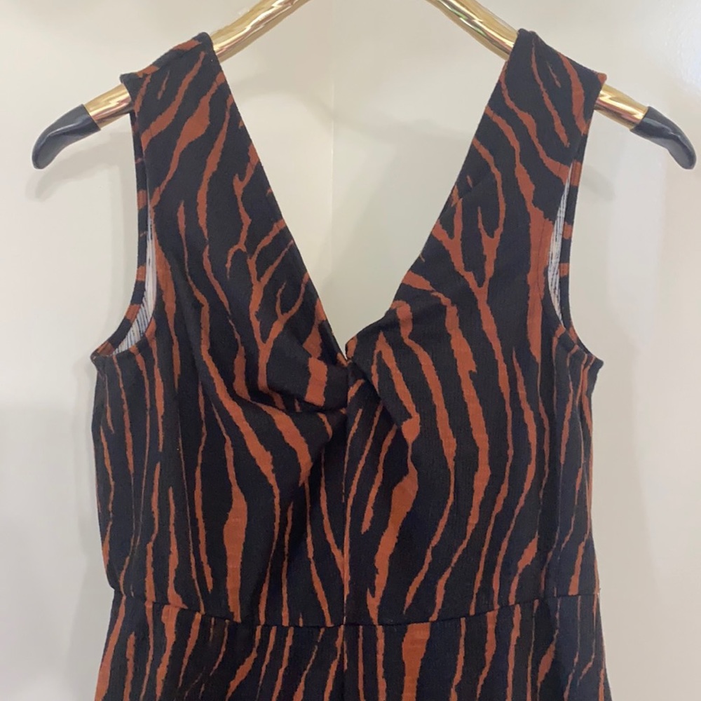 NWOT Animal Print Flare Pant Jumpsuit